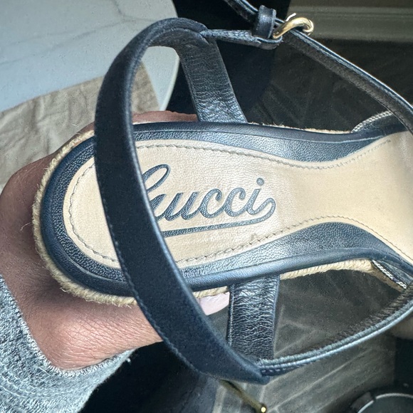 USED -GUCCI Penelope GG Canvas- espadrille wedge size 6 1/2- AUTHENTIC - Picture 10 of 16